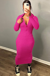 Zipper Hoodie Dress InsStreet