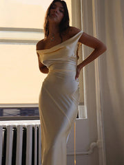 Spaghetti Strap Satin Fashion Outfits Maxi Dress InsStreet