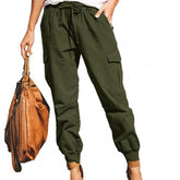 Pockets Ankle Tied Trousers Office Women Pants InsStreet
