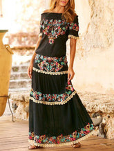 Summer New Elegant Wrapped Chest Long Bohemian Boho Dress InsStreet
