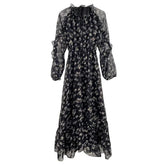 Summer Thin Floral Chiffon Lace Vintage Black Boho Dress InsStreet