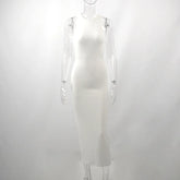 White Sleeveless Backless Streetwear Clubwear Aesthetic Elegant Party Bodycon Dress InsStreet