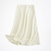 Solid Color High Quality Satin Midi Skirt InsStreet