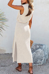 Knit Tank Dress with Tie-waist Slit InsStreet