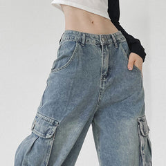 Wide Leg High Waist Straight Trousers Overalls InsStreet