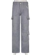 Gray Casual Stitched Pocket Cargo Pants InsStreet