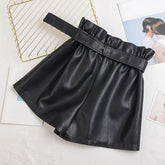 Vintage High Waist Faux Leather Shorts InsStreet