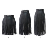 High Waist Faux Leather Fringe Tassels Skirt InsStreet