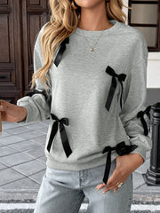 Grey Sweatshirt With Bow InsStreet