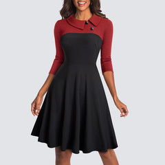 Swing Skater Work Office Casual Dress InsStreet