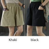 Plus Size Pocket Elastic High Waist Shorts InsStreet