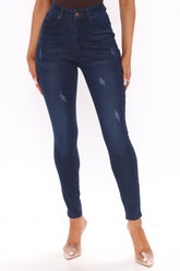 Scratch That Skinny Jeans - Dark Wash Ins Street
