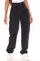 Daddy Issues Slouch Fit Jeans - Black Ins Street