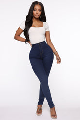 My Girl High Rise Clean Jeans - Dark Denim Ins Street