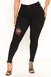 The Comeback High Rise Skinny Jeans - Black Ins Street
