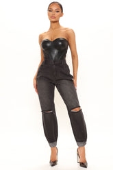 Never Really Over Slit Knee Denim Joggers - Black Ins Street