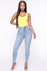 The Comeback Push Up Skinny Jeans - Light Blue Wash Ins Street