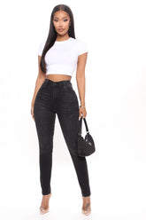 Out On The Town Skinny Jeans - Black Ins Street
