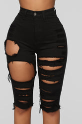 Taking The High Road Bermuda Shorts - Black Ins Street