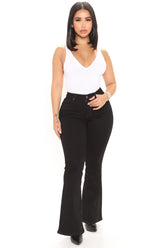 Night Drive Stretch Flare Jeans - Black Ins Street