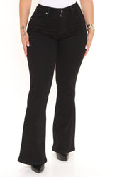 Night Drive Stretch Flare Jeans - Black Ins Street