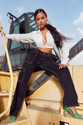 Give Me A Break Cargo Carpenter Jeans - Black Ins Street