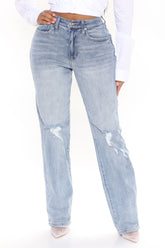 Very 90's Nostalgia Straight Leg Jeans - Medium Blue Wash Ins Street