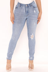 Crash Course Ankle Skinny Jeans - Medium Blue Wash Ins Street