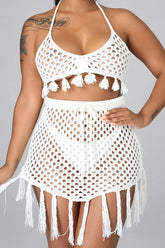 Crochet Tassel Top With Skirt Set Ins Street