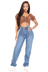 Keep It Casual Straight Leg Jeans - Medium Blue Wash Ins Street