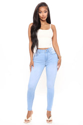 Softest Touch Super Stretch Ankle Jeans - Light Blue Wash Ins Street