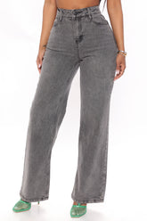 Letting Loose High Waist Straight Leg Jeans - Black Ins Street