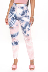 Head In The Clouds Tie Dye Mom Jeans - Pink/combo Ins Street