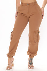 That's Game Cargo Denim Joggers - Cognac Ins Street