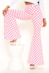 Big Race Extreme Flare Leg Jeans - Pink Ins Street
