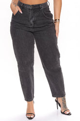 Hey There Momma High Waisted Mom Jeans - Black Wash Ins Street