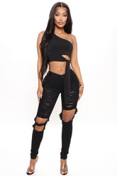 Bold Statement Skinny Jeans - Black Ins Street