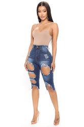 Can't Help It Bermuda Shorts - Dark Wash Ins Street