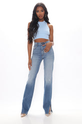 Tall Killing 'Em Softly Side Split Jean - Medium Blue Wash Ins Street