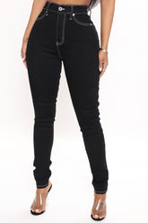 Tawnya Curvy High Rise Skinny Jeans - Black Ins Street