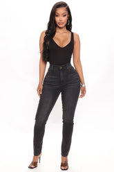 Always Keeping Secrets Stretch Skinny Jeans - Black Ins Street