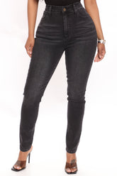 Always Keeping Secrets Stretch Skinny Jeans - Black Ins Street