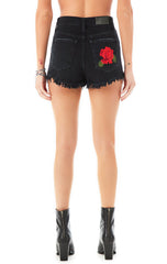TITANIA ROSE EMBROIDERED DENIM SHORTS CARMAR