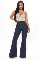 Next Level Non Stretch Flare Jeans - Dark Wash Ins Street