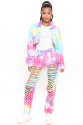 Multi Talented Tie Dye Ripped Boyfriend Jeans - Multi Color Ins Street