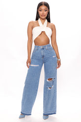 Sinner In Secret Wide Leg Jeans - Medium Wash Ins Street