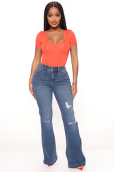 Ripped Booty Lifter Flare Jeans - Dark Wash Ins Street