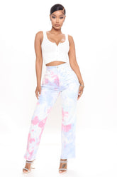 Breathtaking Skies Tie Dye Straight Leg Jeans - Multi Color Ins Street