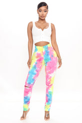 Stay Vibin' Tie Dye Skinny Jeans - Multi Color Ins Street
