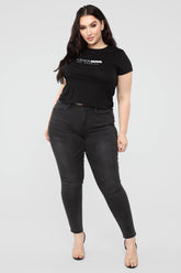 Speak Softly Skinny Jeans - Black Ins Street